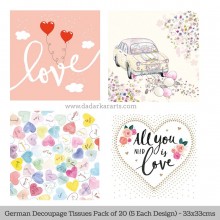 All you need German Tissue Pk/20 (5 Designs Each) 33x33cms By Ambiente Luxury papers