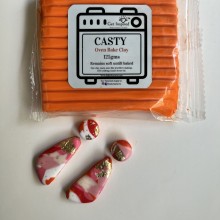 Perfect Orange Polymer Casty Clay Make 'n' Bake 125gms for DIY Jewellery, Miniatures,Dolls