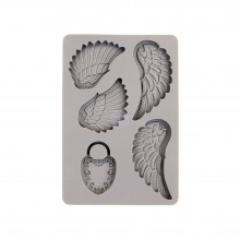 Silicone Mould Wing & Locket 6"x4" By Prima