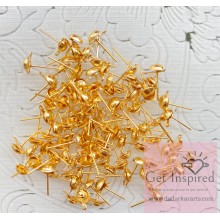 7mm earrings pins Gold Metal Charms for jewellery making and diy jewellery 7mm diameter Pack of 100