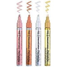 DecoColor Premium Paint Marker Flat Tip Set of 4 ( Copper, Gold, Rose Gold, Silver ) by get inspired.