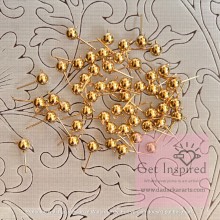 5mm full ball earrings pins Rose Gold Metal Charms for jewellery making and diy jewellery 5mm diameter Pack of 100