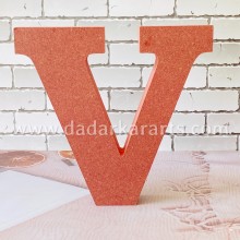 V Jumbo Alphabet MDF 6inch x 6.25inchx1inch Thick and Strong DIY Raw Base By Get Inspired