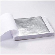 Silver Leaf Sheets 25 Sheets High Quality Gilding Gold Foil Paper for Paintings, Arts Crafts, Nail Deco,Furniture 15x15cms
