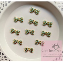Polka dot Bow Metal Charms for jewelry making and DIY jewelry 2cmsx1cms Pack of 10pcs