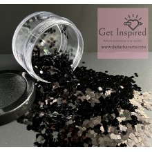 Super Shiny Black square glitter chunks 3x3mm size heat resistant glitter for Resin , DIY art & Craft 30gms Jar