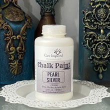 Pearl Silver Super Matte Chalk Paint 384ml Jumbo Bottle by Get Inspired
