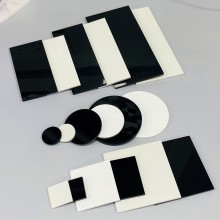18pcs Assorted High Quality Polished Smooth Edge Acrylic Bases White and Black Pack for Alcohol & Resin Art
