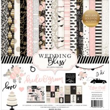 Wedding Bliss Echo Park Collection Kit 12"X12" with Stickers Sheet
