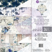 Georgia Blues, 6 Foiled Designs/4 Each Prima Marketing Double-Sided Paper Pad 12"X12" 24/Pkg