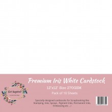Premium Iris White Cardstock 270GSM 12"x12"