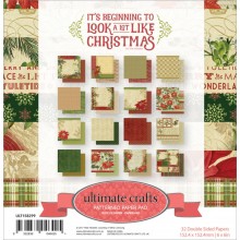 Double-Sided Paper Pad Beginning To Look A Lot Like Christmas by Ultimate Crafts 6"X6" 32/Pkg