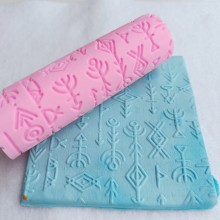 Icelandic Language Pattern Texture Roller 10cms x 2.5cms Approx for Clay Jewelry Making by Get Inspired