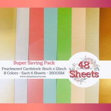 Pearlescent Cardstocks Super Saving Pack of 8 Colors - 48 Sheets