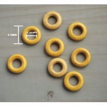 Wooden Rings Imported for Macrame & Art & Craft Pack of 10 Rings by Get Inspired (4CMS Diameter)