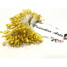 Pearl Yellow 2mm Head Size Flower making Stiff Thread Stamens