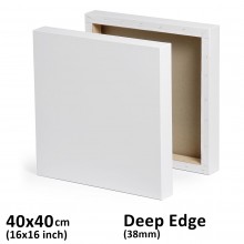 16"x16" Deep Edge All Media Cotton Stretched Canvas 1-1/2" Deep