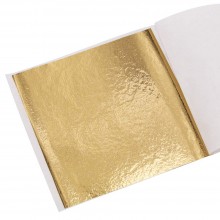 Gold Leaf Sheets 25 Sheets High Quality Gilding Gold Foil Paper for Paintings, Arts Crafts, Nail Deco,Furniture 15x15cms