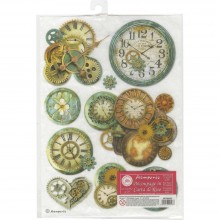 Gear Wheels & Clock Stamperia Rice Paper Pack A4