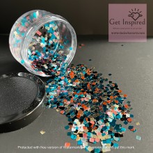 Super Shiny Assorted square glitter chunks 3x3mm size heat resistant glitter for Resin , DIY art & Craft 30gms Jar