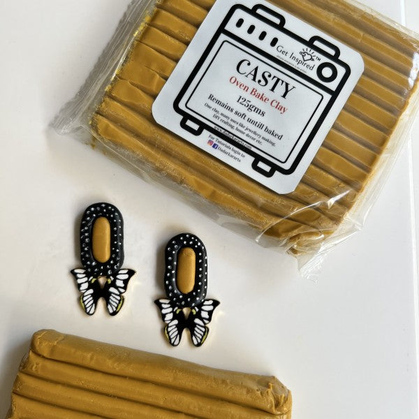 Honey Yellow Polymer Casty Clay Make 'n' Bake 125gms for DIY Jewellery, Miniatures,Dolls