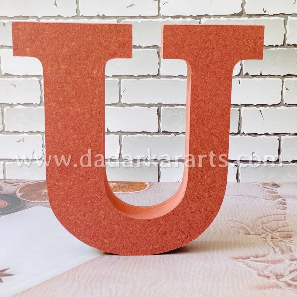 U Jumbo Alphabet MDF 6inch x 6inchx1inch Thick and Strong DIY Raw Base By Get Inspired