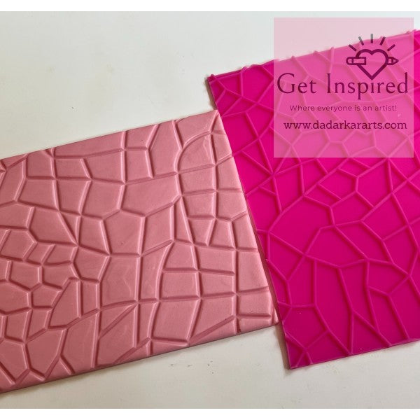 Stone Path Texture Silicon Sheet 10x10cms approx for Clay Jewelry Making By Get Inspired