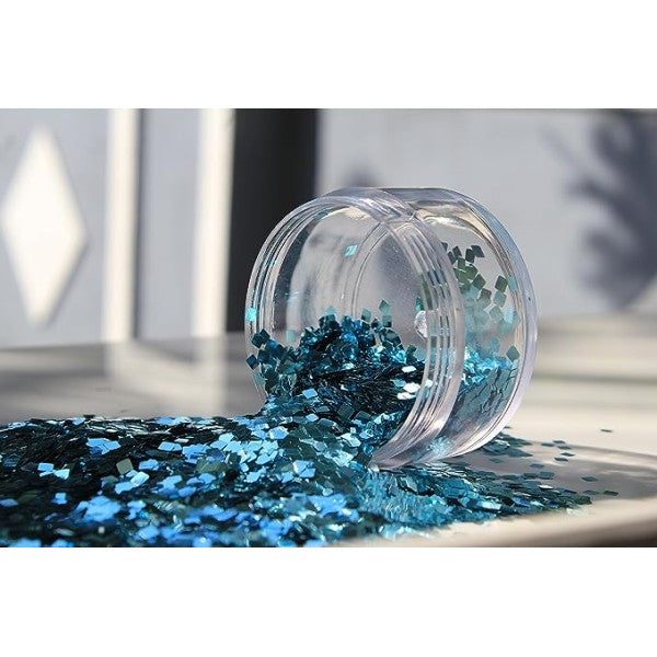 Super Shiny Blue square glitter chunks 3x3mm size heat resistant glitter for Resin , DIY art & Craft 30gms Jar