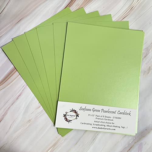 Seafoam Green Pearlescent Cardstock 9"x12" 10/Pkg by Get Inspired