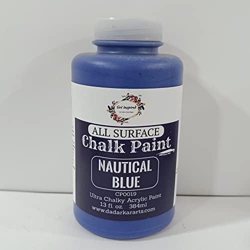 Get Inspired Nautical Blue Super Matte Chalk Paint 384ml Jumbo Bottle
