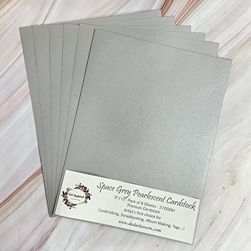 Space Grey Pearlescent Cardstock 9"x12" 10/Pkg by Get Inspired