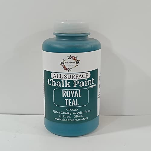 Get Inspired Royal Teal Super Matte Chalk Paint 384ml Jumbo Bottle