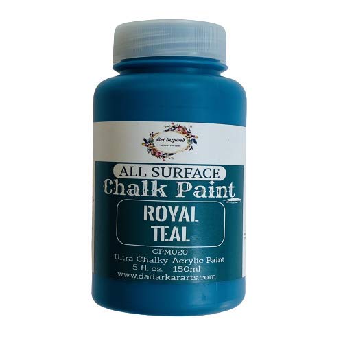 Get Inspired Royal Teal All surface Super Matte Chalk Paint 150ml Dark Teal Chalk Paint