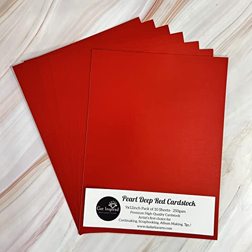 Pearl Deep Red Cardstock 9"x12" 10/Pkg by Get Inspired