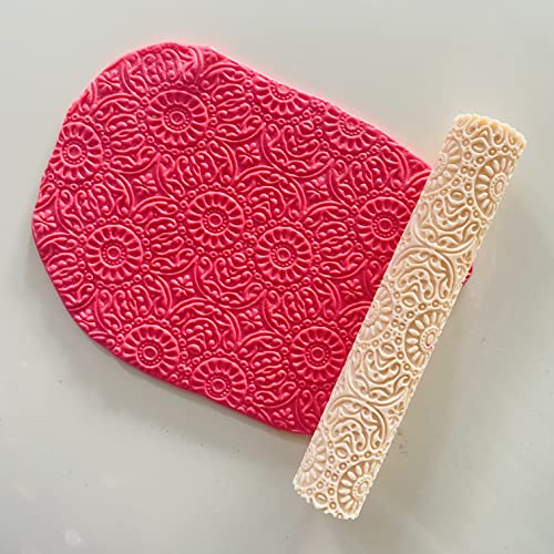 Mandala Pattern Texture Roller 6in Approx for Clay Jewelry Making by Get Inspired