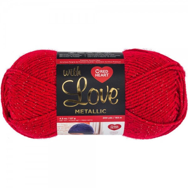 Red -Red Heart With Love Metallic Yarn