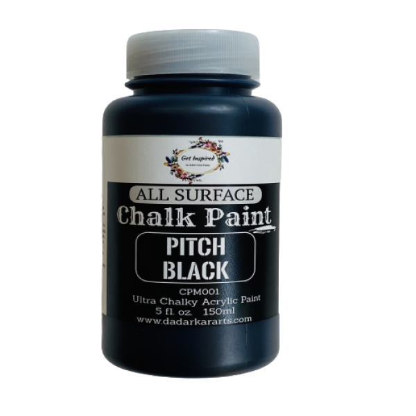 Pitch Black All surface Ultra Chalky Chalk Paints By Get Inspired 150ml