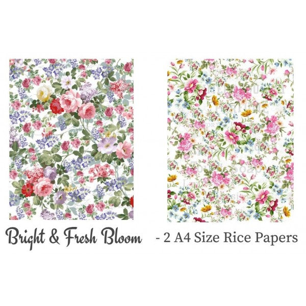 Bright & Fresh Bloom Pack of 2 Rice Paper A4 By Get Inspired