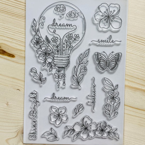 floral design clear stamp by get inspired 16x11x3cm