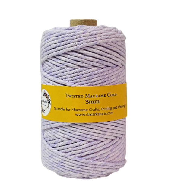 Purple Washed Effect Imported Quality Single Strand Macram� Cord Jumbo Spool of 120Meteres 3-4mm