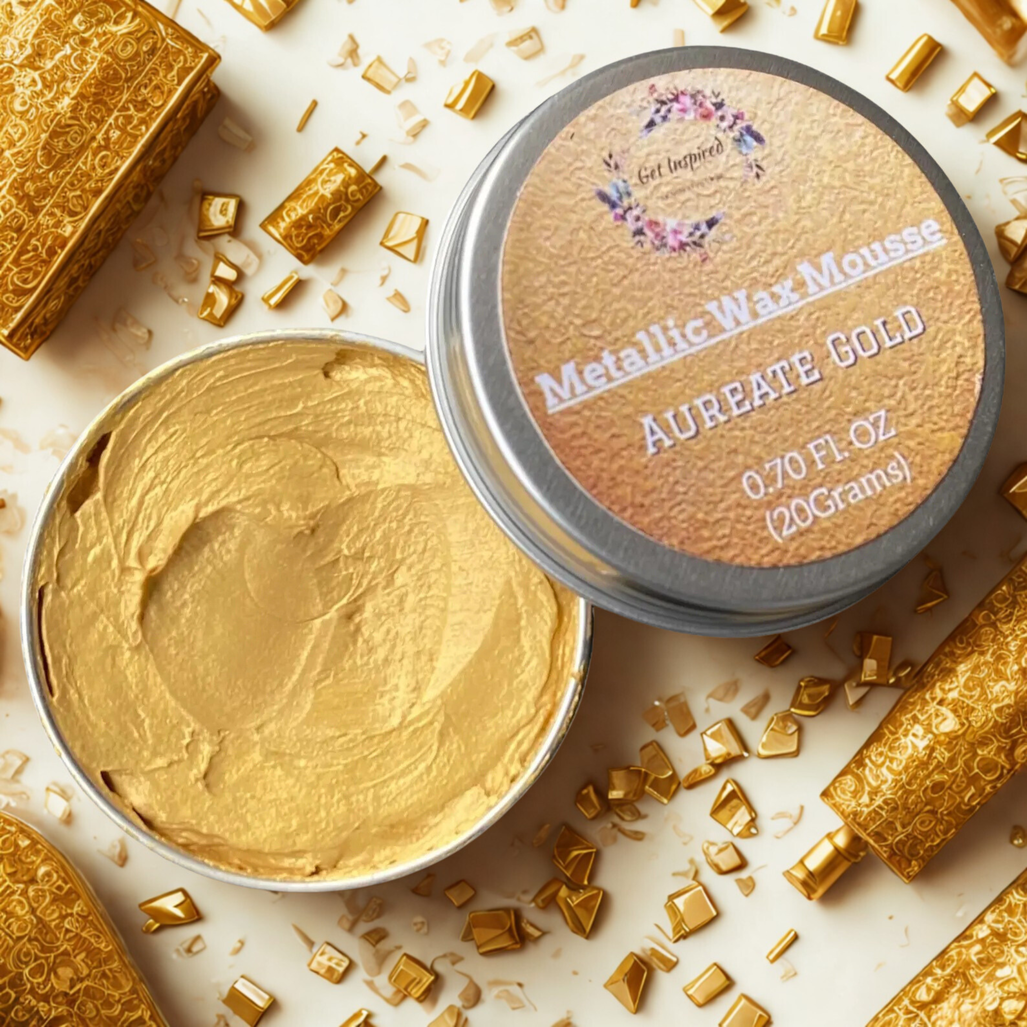Aureate Gold Metallic Wax 20grams Tin By Get Inspired