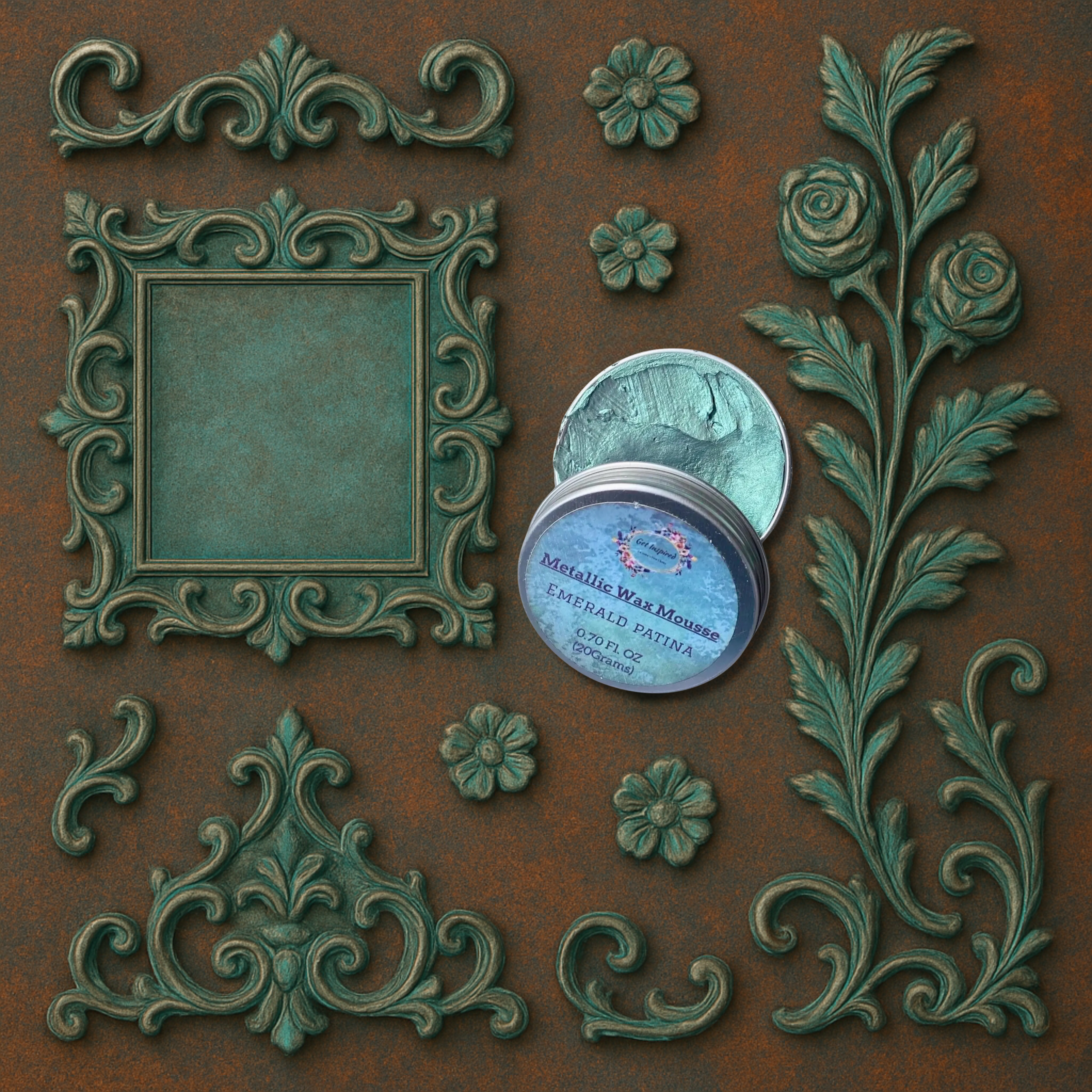Emerald Patina Metallic Wax 20grams Tin By Get Inspired