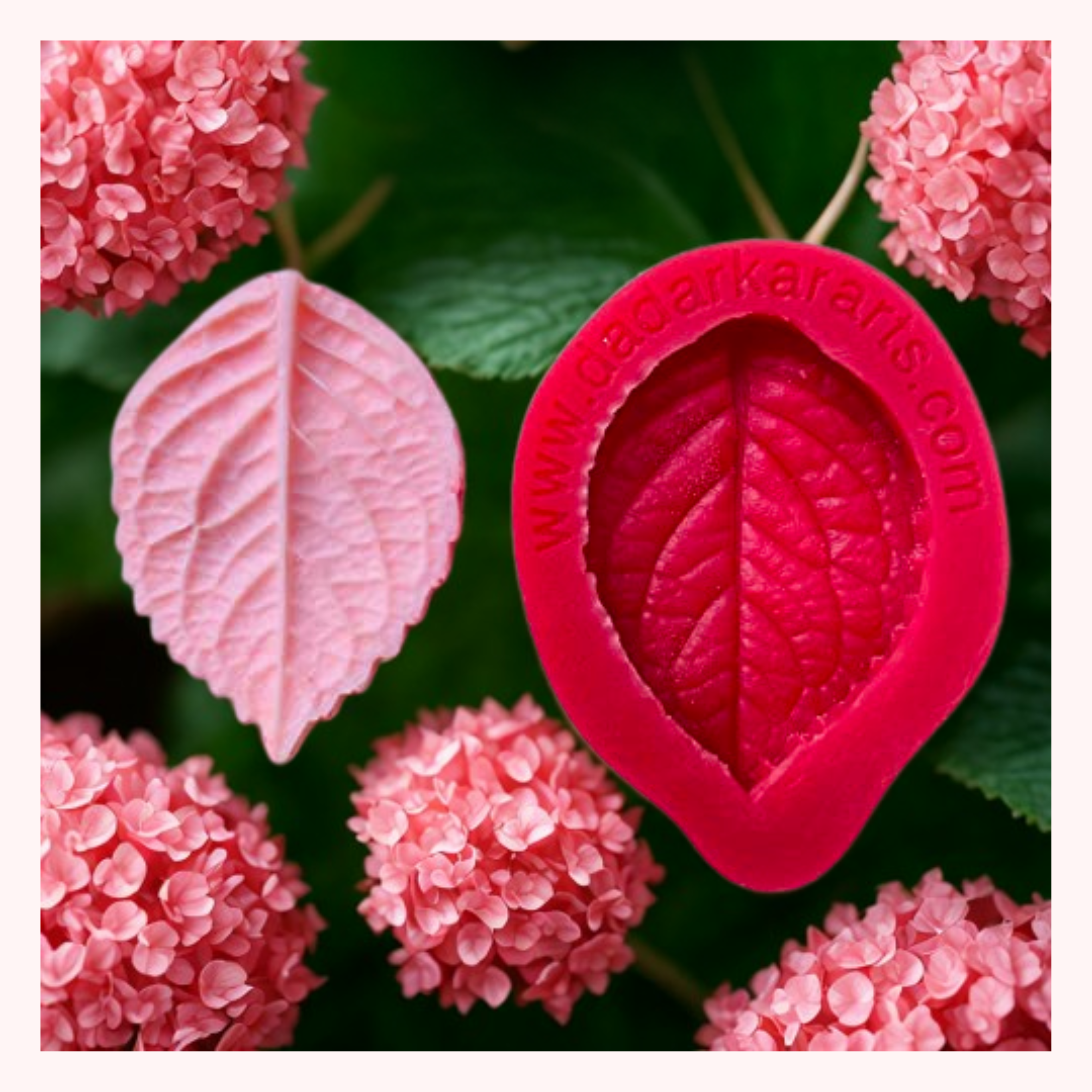 Get Inspired Hydrangea Leaf Polyresin Mold with Silicone Mold Flower Making Mold 5cm.x3.5cm