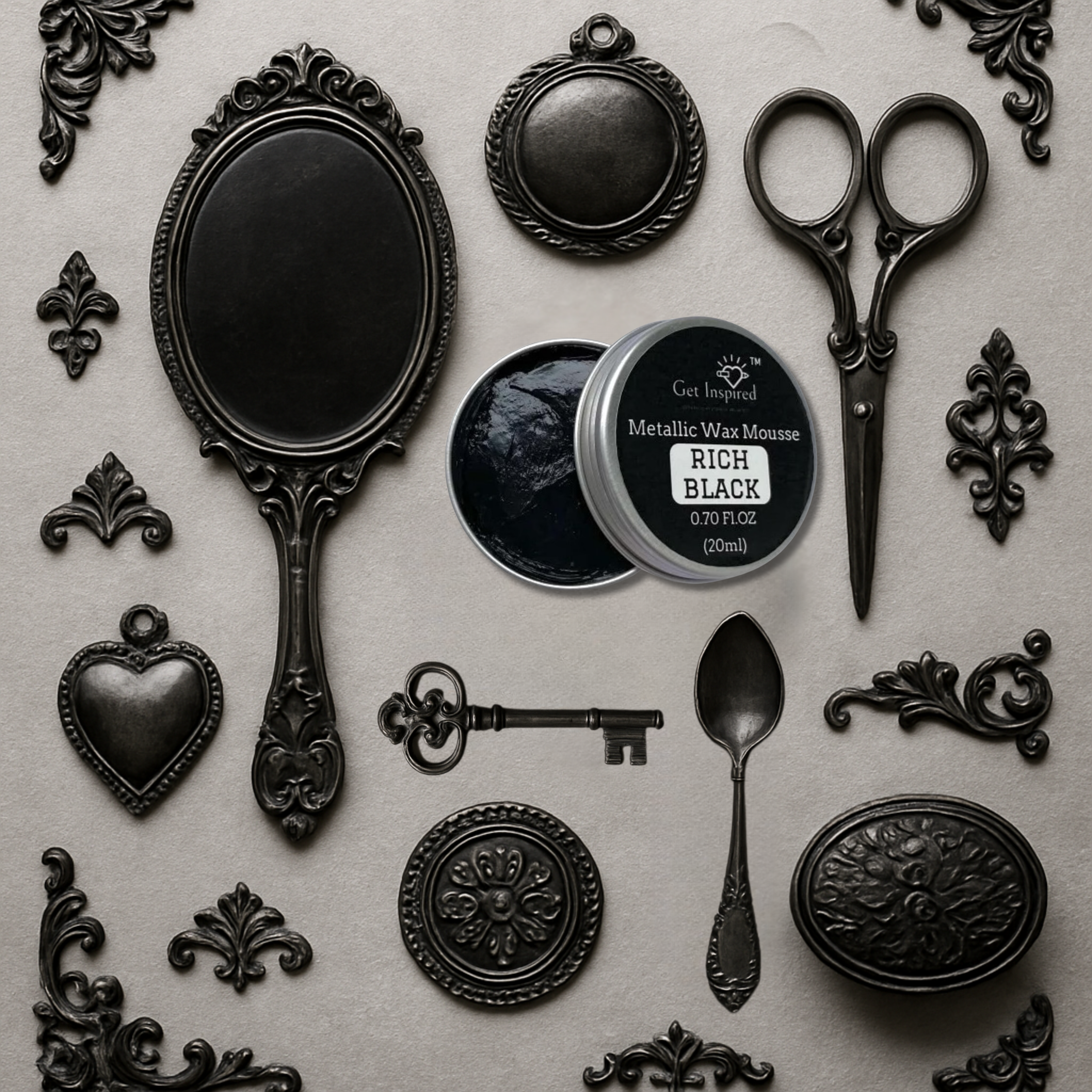 Rich Black Metallic Wax for Art & Craft & Furniture Wax by Get Inspired