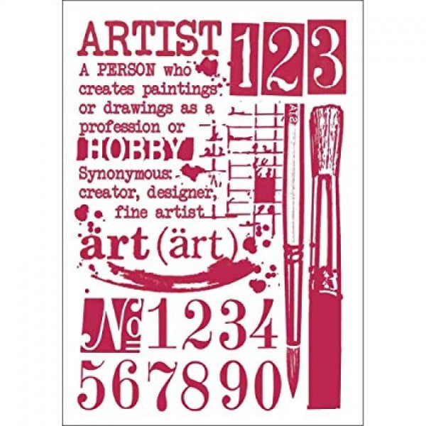 Stencil G cm. 21cmsx29cms , Artist