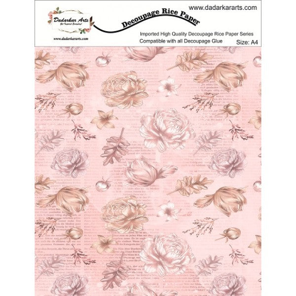 Flower Pastel Rice Paper A4 By Get Inspired