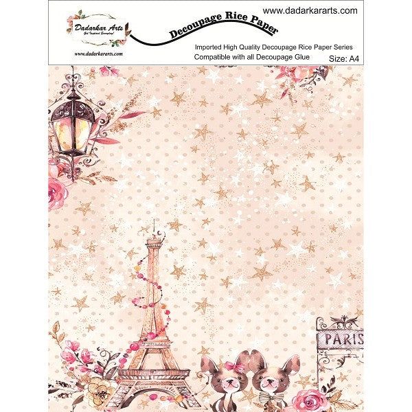Love In Paris 1 Rice Paper A4 By Get Inspired