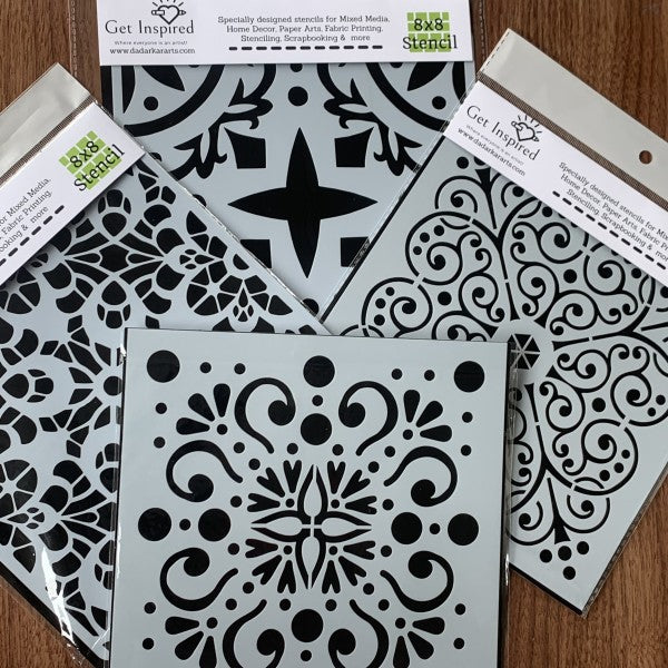 Swirling Dots 8x8inch High Quality Stencils By Get Inspired Pk/1