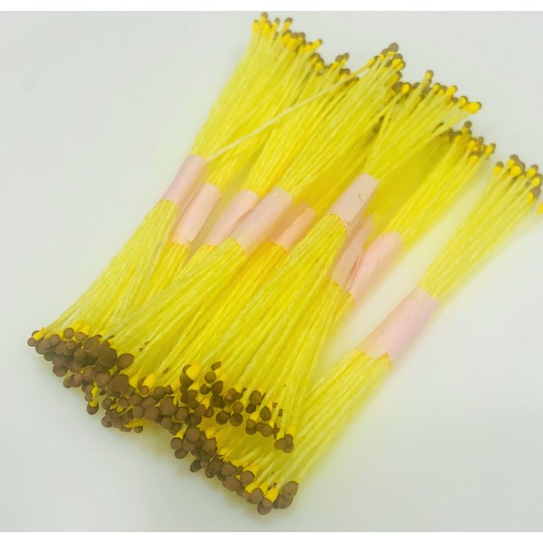 Sunflower 1mm Dual Color Brown Head & Yellow Stiff Thread Stamens