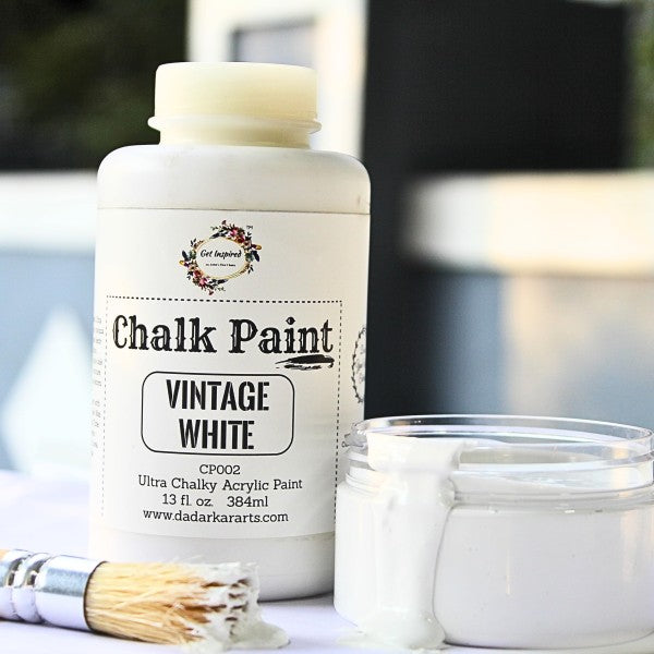 Vintage White Super Matte Chalk Paint 384ml Jumbo Bottle by Get Inspired